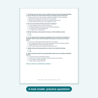 Medical Terminology Practice Question Pack — 600 Questions with Answersduct