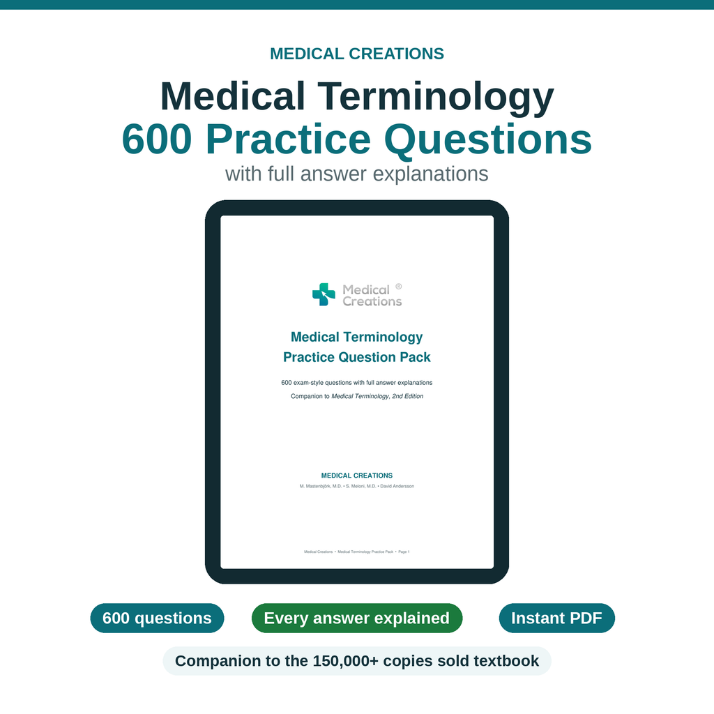 Medical Terminology Practice Question Pack — 600 Questions with Answersduct