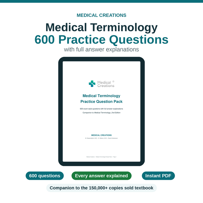 Medical Terminology Practice Question Pack — 600 Questions with Answersduct